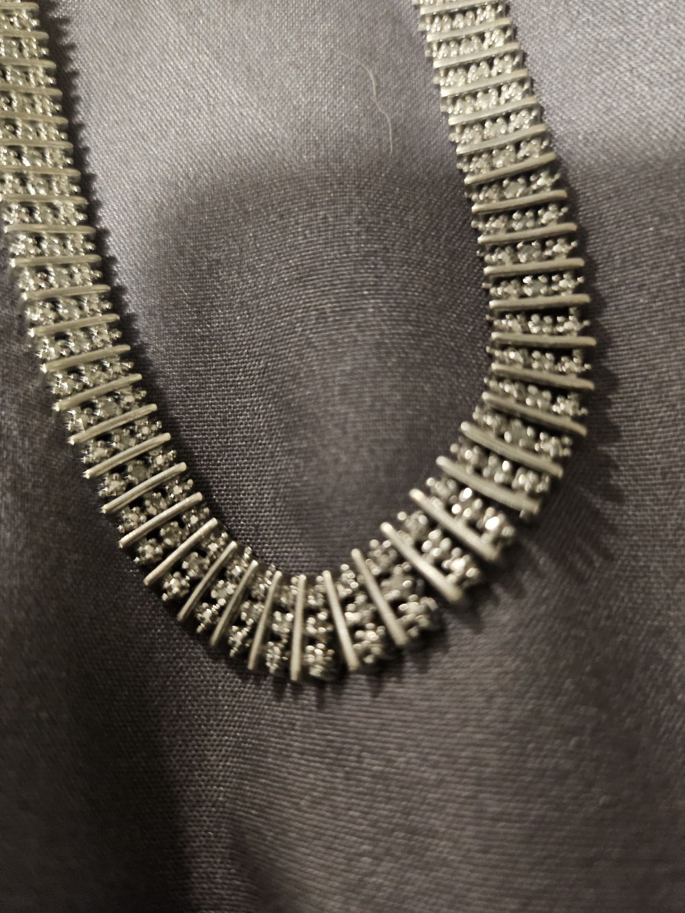 Diamond And Silver Necklace